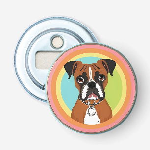 Boxerhund in lebendigem Kreisrahmen Flaschenöffner
