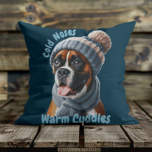 Boxerhund kalte Nasen, warme Kuscheln Kissen
