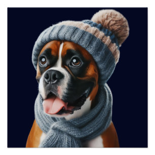 Boxerhund kalte Nasen, warme Umarmungen Poster