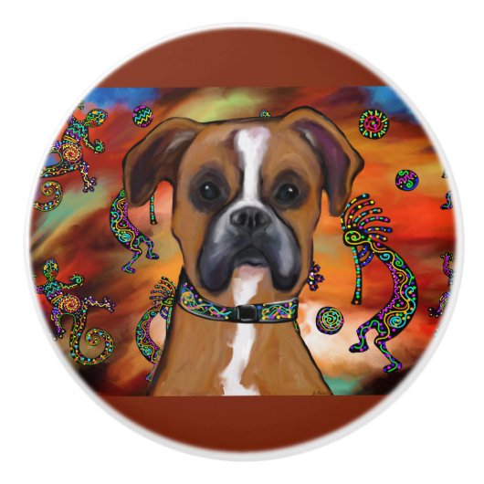 Boxerhund keramikknauf (Vorderseite)