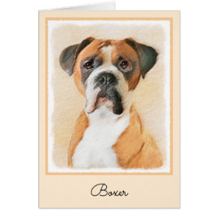 Boxerhund-Malerei unbeschnitten Original-Tierkunst