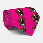 Boxerhund Mardi Gras Krawatte (Gerollt)
