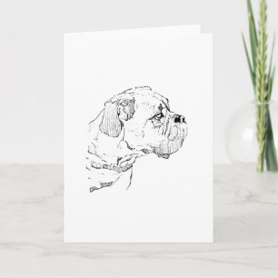 Boxerhund – Minimalistische Illustration für Hunde Dankeskarte