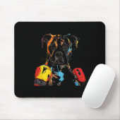 Boxerhund mit Boxhandschuhen Männer Frauen Kinder Mousepad (Mit Mouse)