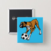 Boxerhund mit Fußball Button (Vorne & Hinten)