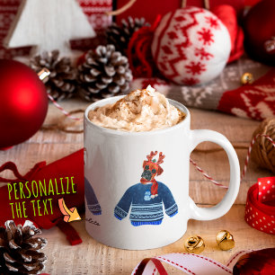 Boxerhund mit hässlichem Pullover Weihnachten Hund Kaffeetasse