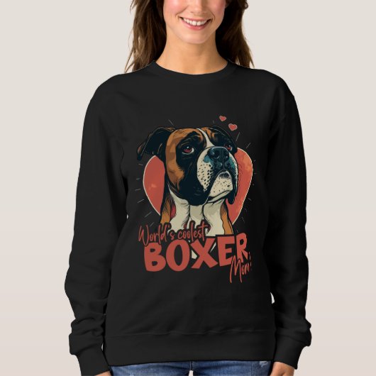Boxerhund mit Herzdekoration Coolste Boxermutter Sweatshirt (Vorderseite)