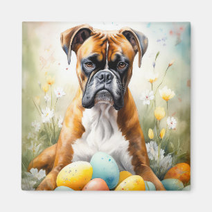 Boxerhund mit Ostereiern Feiertag Magnet