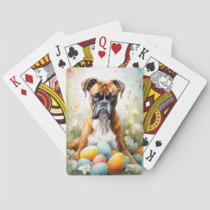 Boxerhund mit Ostereiern Feiertag Spielkarten