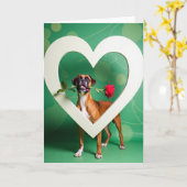 Boxerhund mit Rosenkarte Karte (Gelbe Blume)