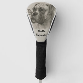 Boxerhund mit sanfter Begegnung mit Schmetterling Golf Headcover