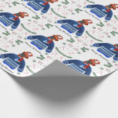 Boxerhund mit Weihnachtspulli Festlich Geschenkpapier (Ecke)