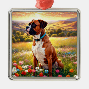 Boxerhund Ornament Aus Metall