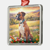 Boxerhund Ornament Aus Metall (Links)