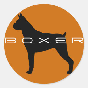 Boxerhund-Silhouette Runder Aufkleber
