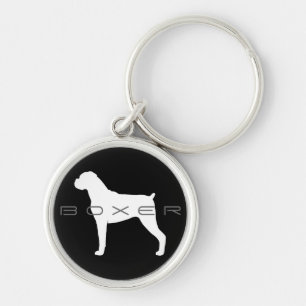 Boxerhund-Silhouette Schlüsselanhänger