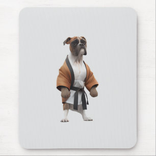 Boxerhund spielt Karate, Karate-Champion Boxerhund Mousepad