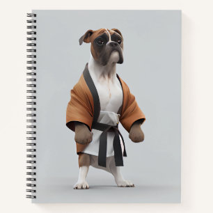 Boxerhund spielt Karate, Karate-Meister Boxerhund Notizblock