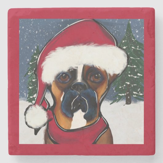 Boxerhund Steinuntersetzer (Vorderseite)