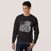Boxerhund VINTAGE US-FLAGGE Sweatshirt (Vorne ganz)