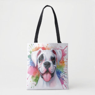 Boxerhund Wasserfarbspritzer Tasche