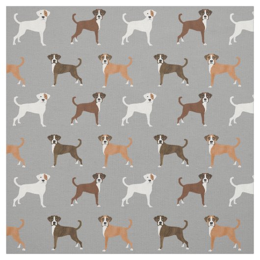 Boxerhunde mit grauen Schwänzen Stoff (Muster)