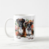 Boxerhunde und Blumen Kaffeetasse (Links)