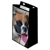 Boxerhundegeschenktasche Kleine Geschenktüte (Vorderseite Schrägansicht)