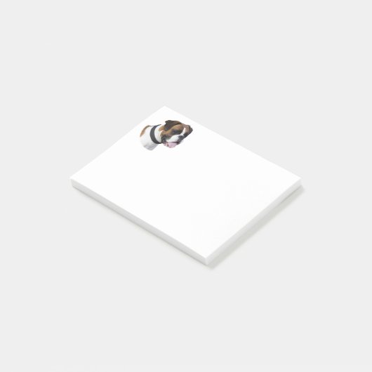 Boxerhundeporträt-Foto Post-it Klebezettel (angewinkelt)