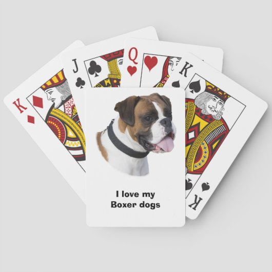 Boxerhundeporträt-Foto Spielkarten (Rückseite)