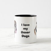 Boxerhundeporträt-Foto Zweifarbige Tasse (Mittel)