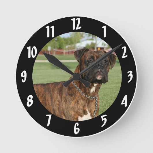 Boxerhunderunde große Uhr (Vorderseite)