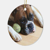 Boxerhundeverzierung Keramikornament (Links)