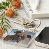 Boxerhundporträt-doppelseitiger Schlüsselanhänger (Vorderseite rechts)