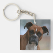 Boxerhundporträt-doppelseitiger Schlüsselanhänger (Vorderseite)