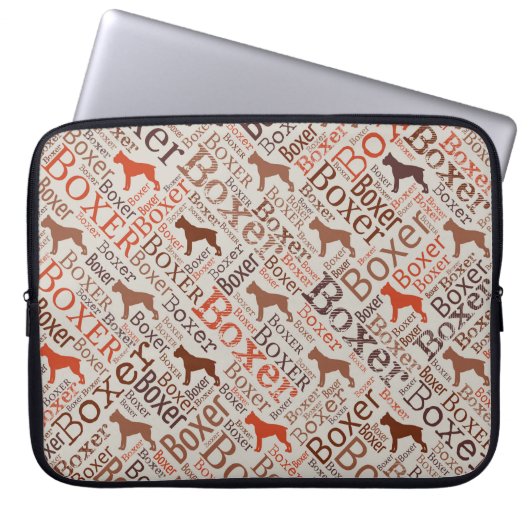 Boxerhundwort-Kunst Laptopschutzhülle (Vorderseite)