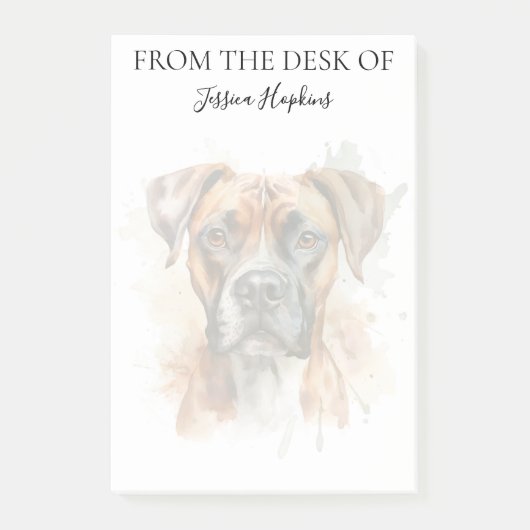 Boxerliebhaber monogrammierter Hund Post-it Klebezettel (Vorderseite)