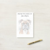 Boxerliebhaber monogrammierter Hund Post-it Klebezettel (Auf Schreibtisch)