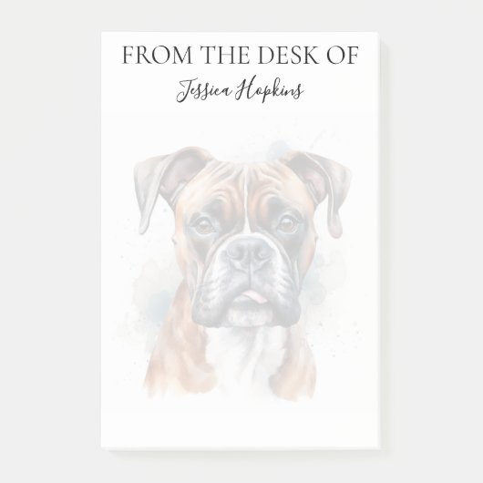 Boxerliebhaber monogrammierter Hund Post-it Klebezettel (Vorderseite)