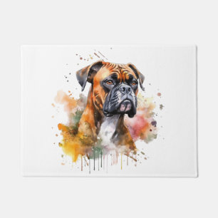 BoxerLove Wasserfarben Artwork - Loyal Canine Bree Fußmatte