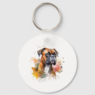BoxerLove Wasserfarben Artwork - Loyal Canine Bree Schlüsselanhänger