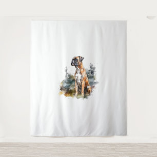 BoxerLoveArt Vibrant Wasserfarben Malerei auf Loya Wandteppich