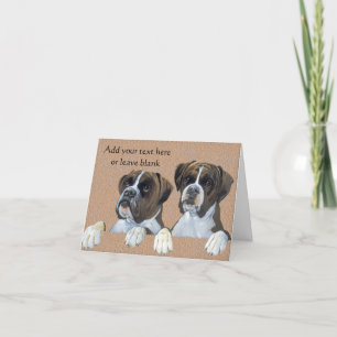 Boxers Dog Note Card, Danke Karten