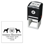 Boxers Dogs Initial Monogram Name Address Permastempel (Beispiel)