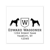 Boxers Dogs Initial Monogram Name Address Permastempel (Design)