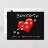 Boxers verlasse Pfotendrucke auf unserer Postkarte (Vorne/Hinten)