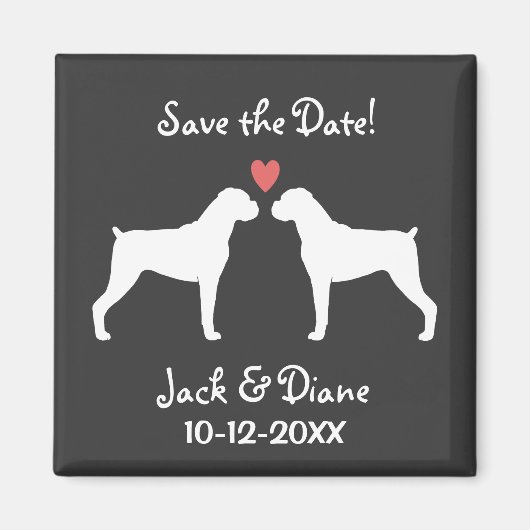 Boxers Wedding Save the Date Magnet (Vorne)
