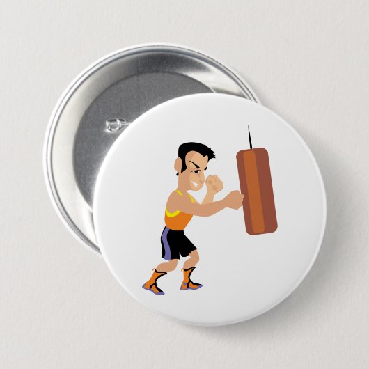 Boxertraining mit Stanzbeutel Button (Vorne & Hinten)