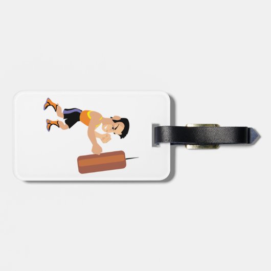 Boxertraining mit Stanzbeutel Gepäckanhänger (Rückseite horizontal)