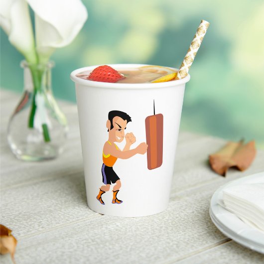 Boxertraining mit Stanzbeutel Pappbecher